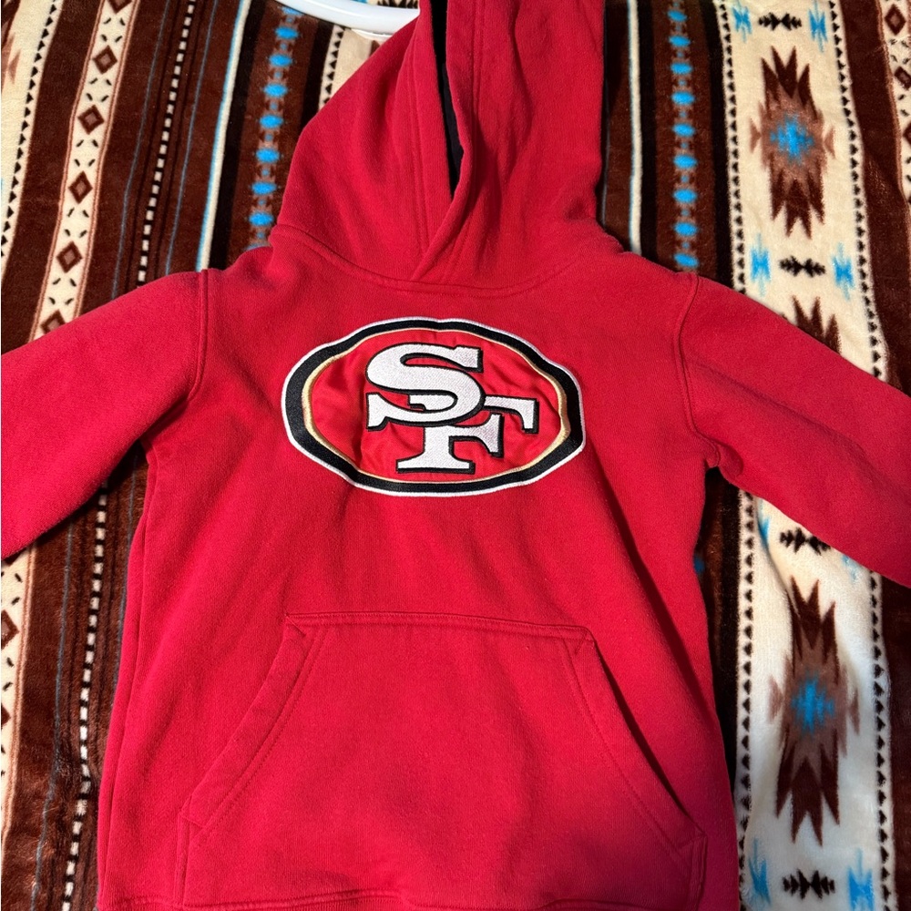 Kids Red SF 49ers Logo Hoodie